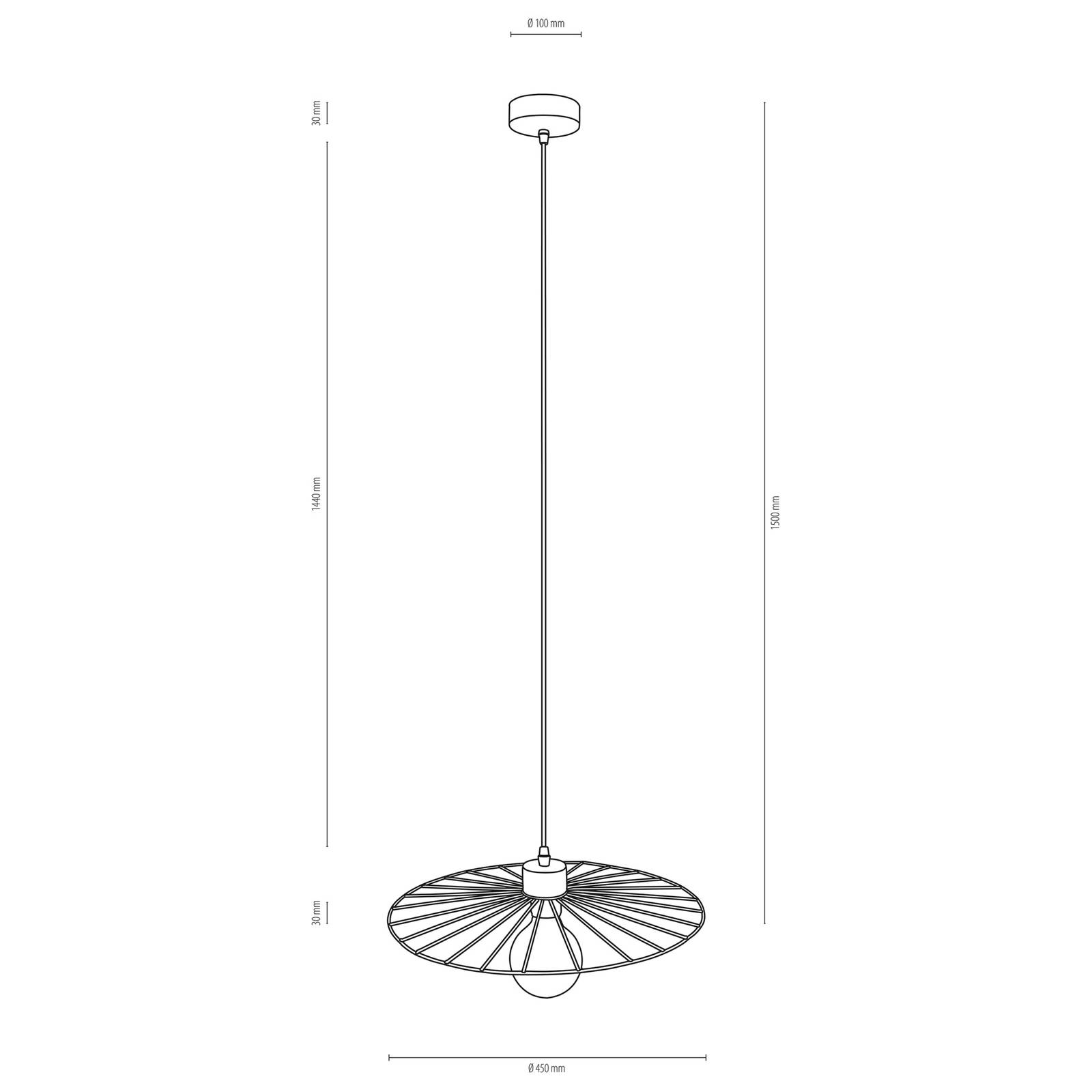 Envolight Yahel hänglampa, ek/svart, Ø 45 cm