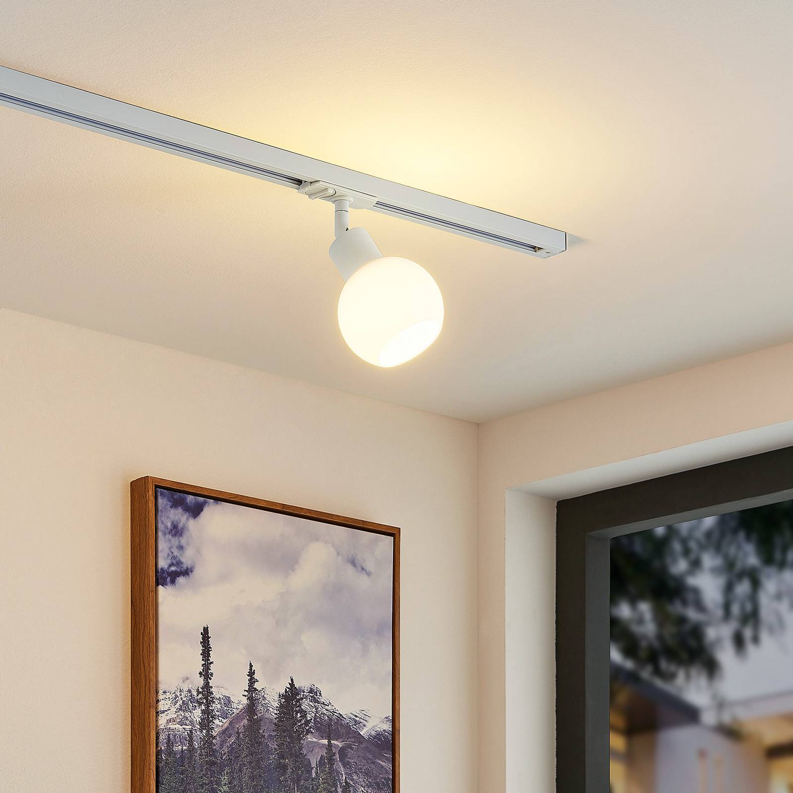 Lindby Maart LED-spotlight 1-fas skena, vit