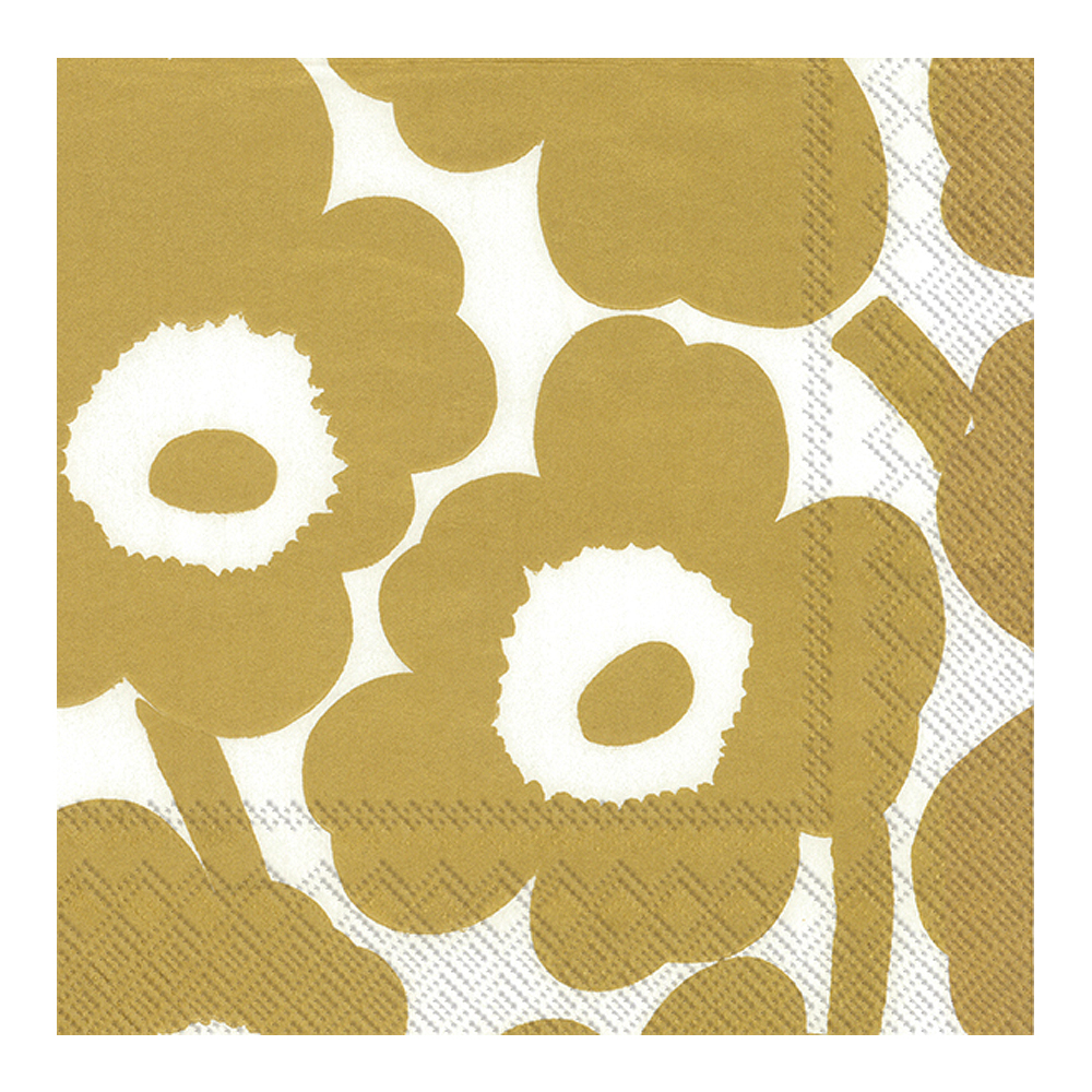 Marimekko - Servett Unikko 33x33 cm Vit/Guld