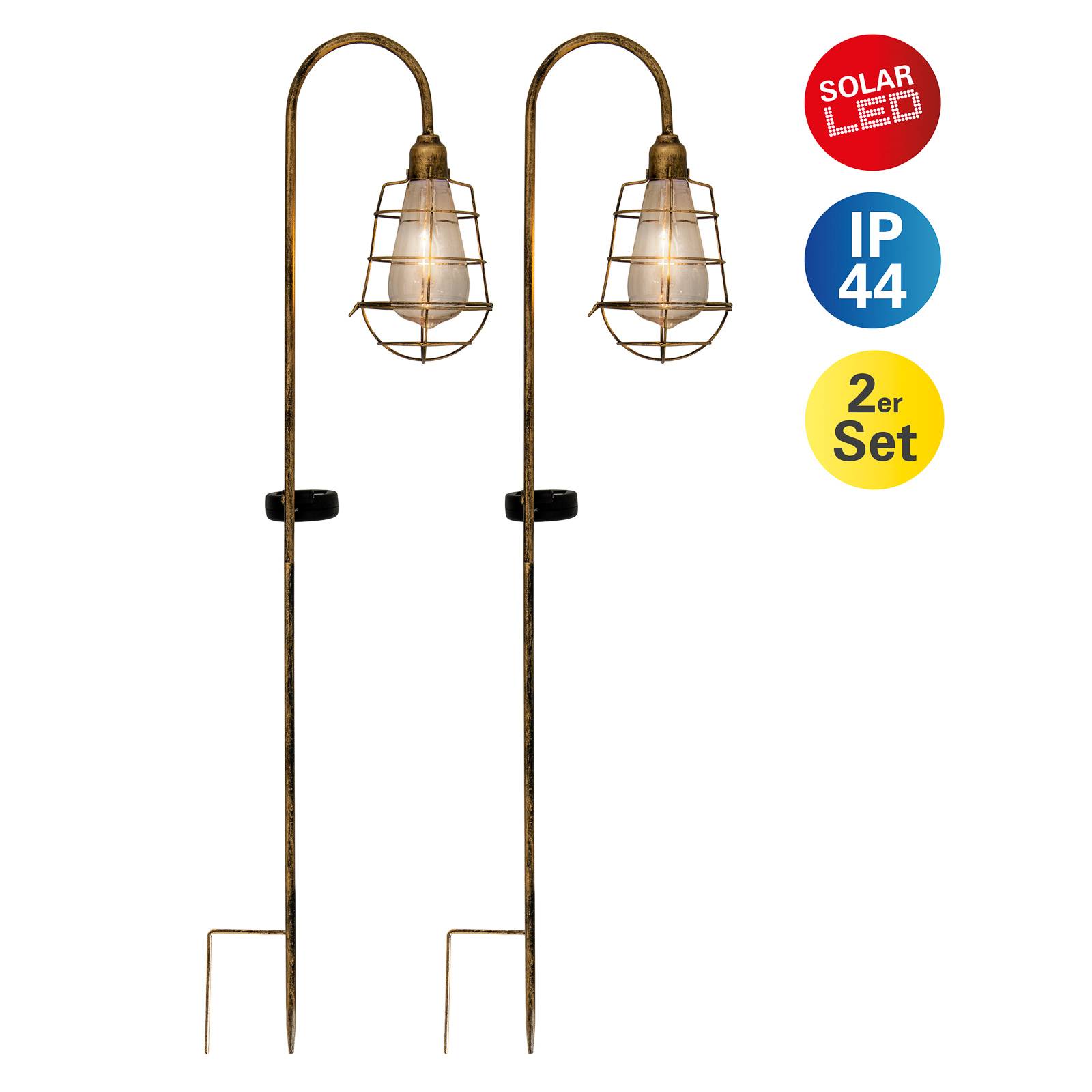 LED-solcellslampa 4129502 i 2-pack