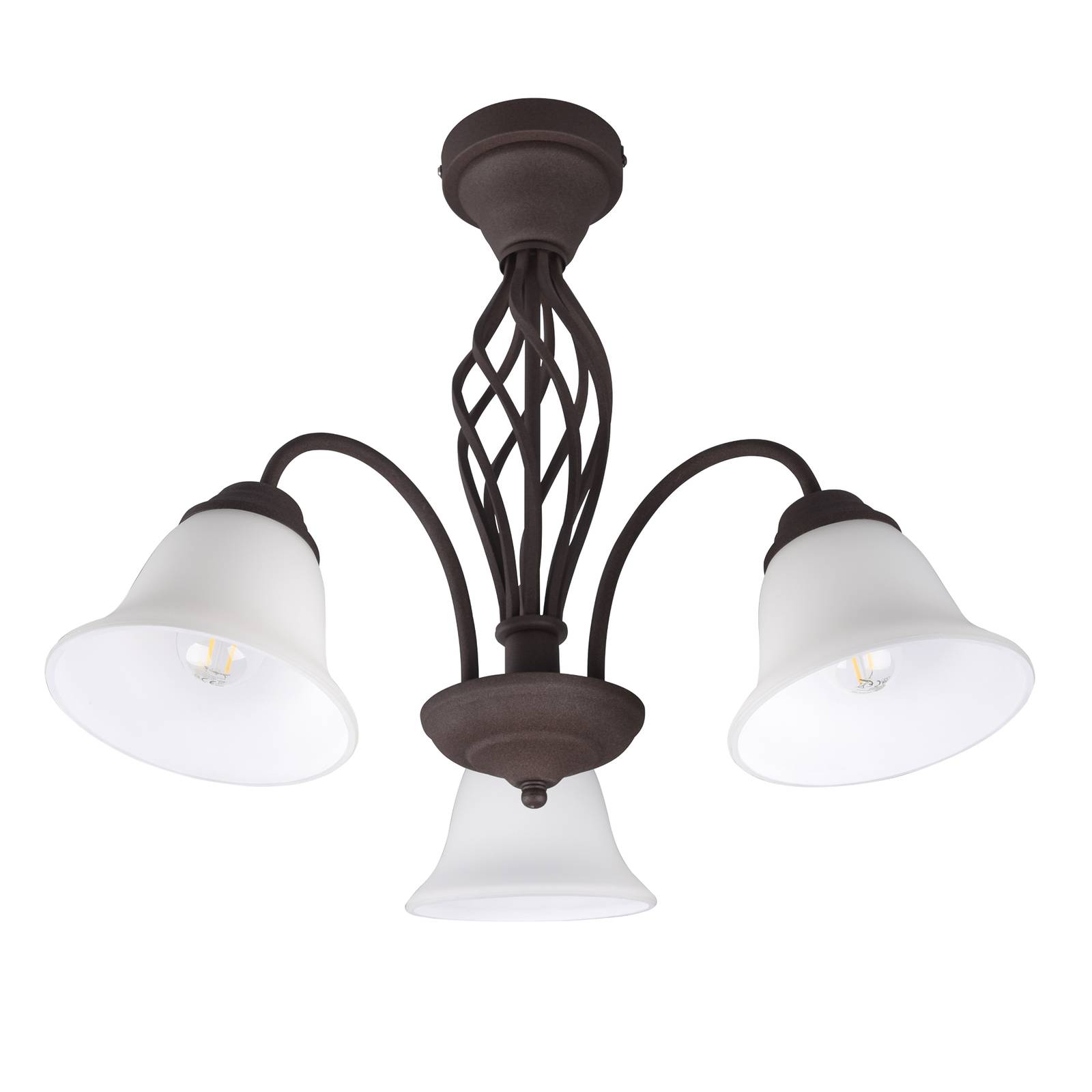Taklampa Rustica, rostfärgad, 3 lampor