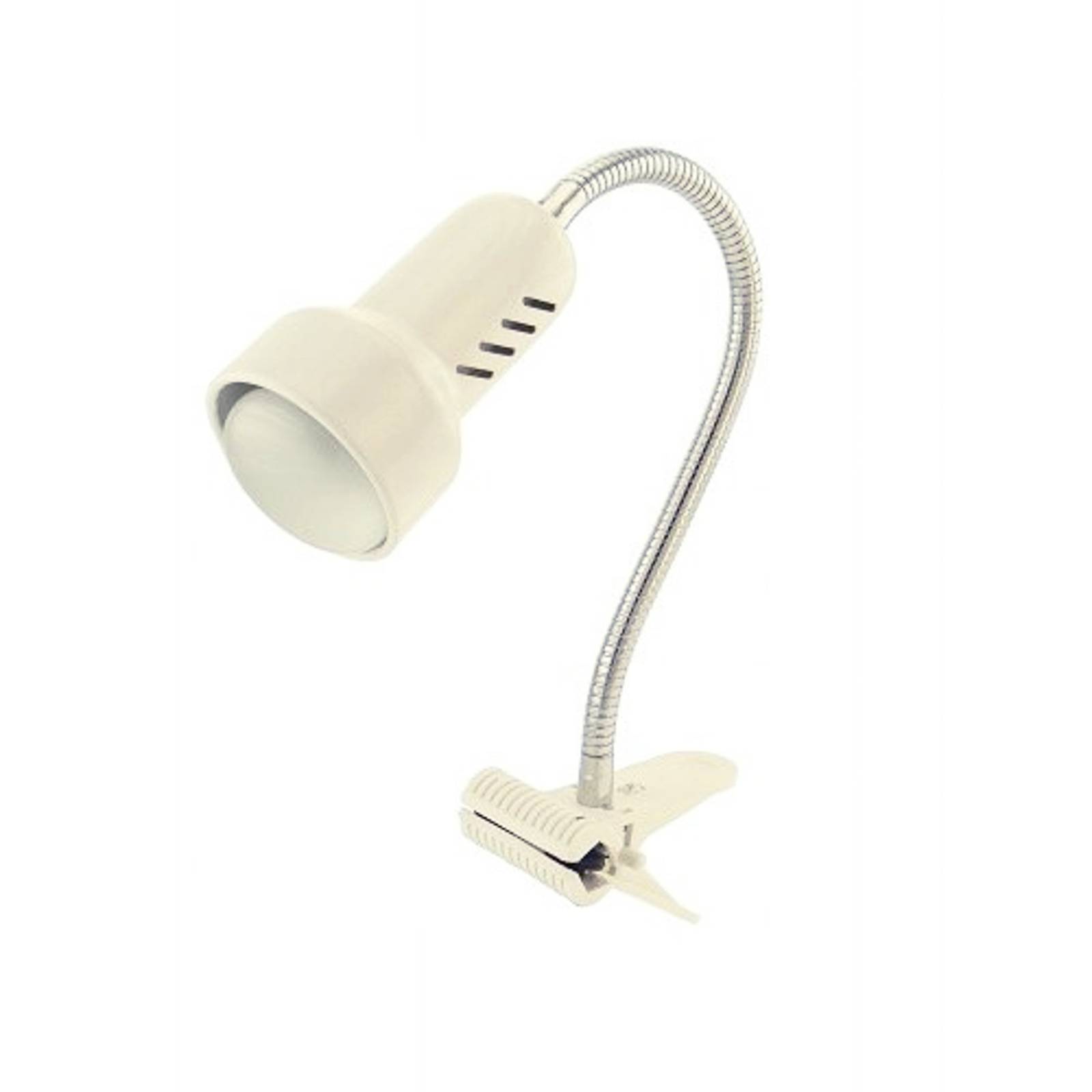 Klämlampa Lolek med lång flexarm, vit