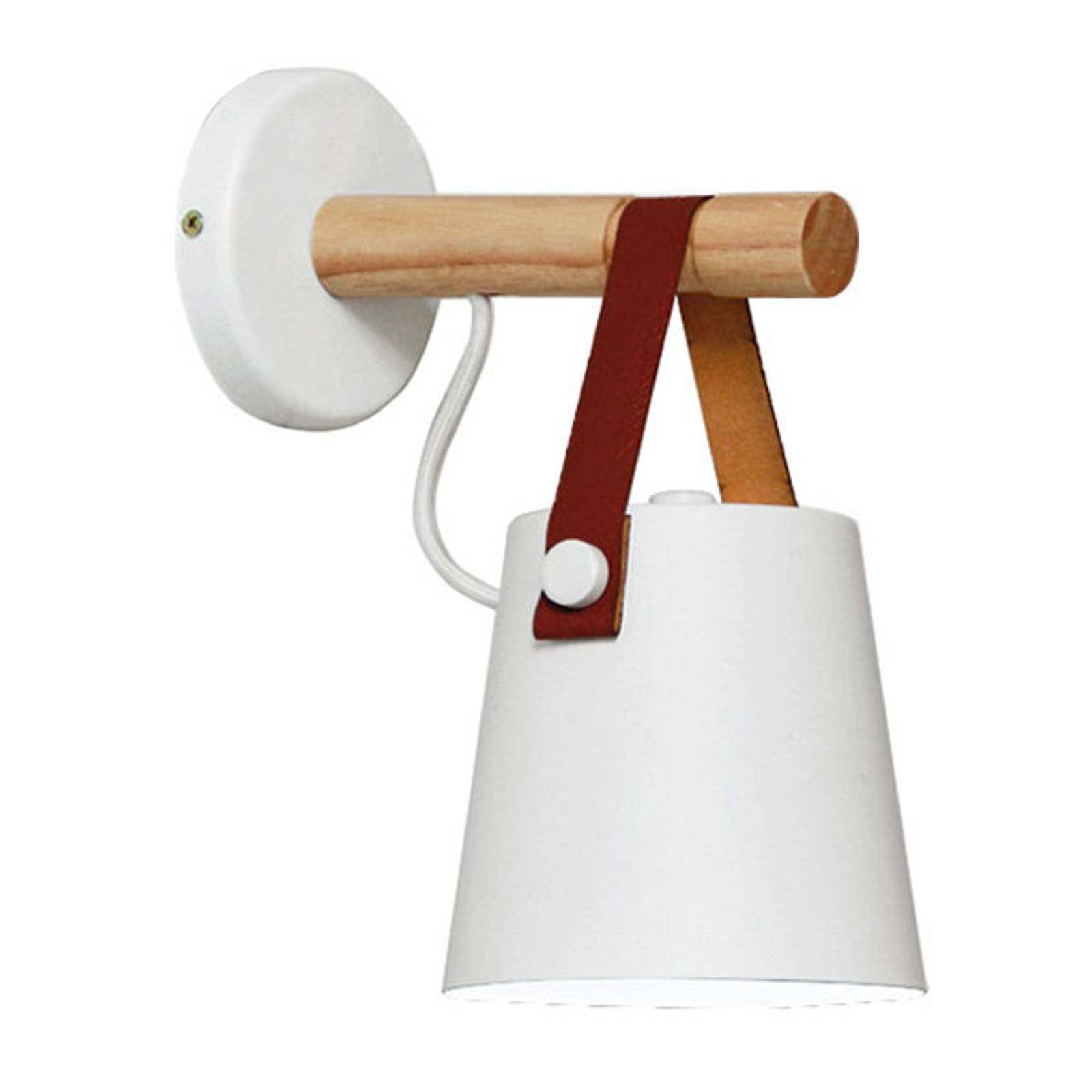 Vägglampa Vetra med stålskärm, vit