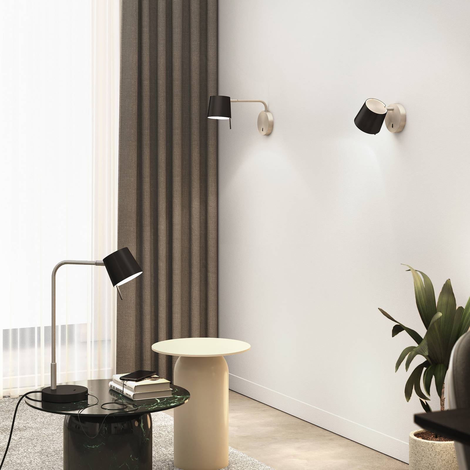 Astro Miura Wall LED-vägglampa nickel/svart