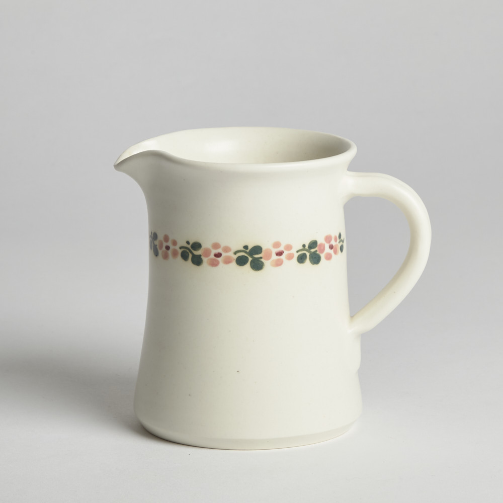 Vintage - Mjölkkanna med Blomsterdekor, Uppsala Keramik