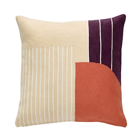Kudde Cotton 50x50 cm Bordeaux/Vit