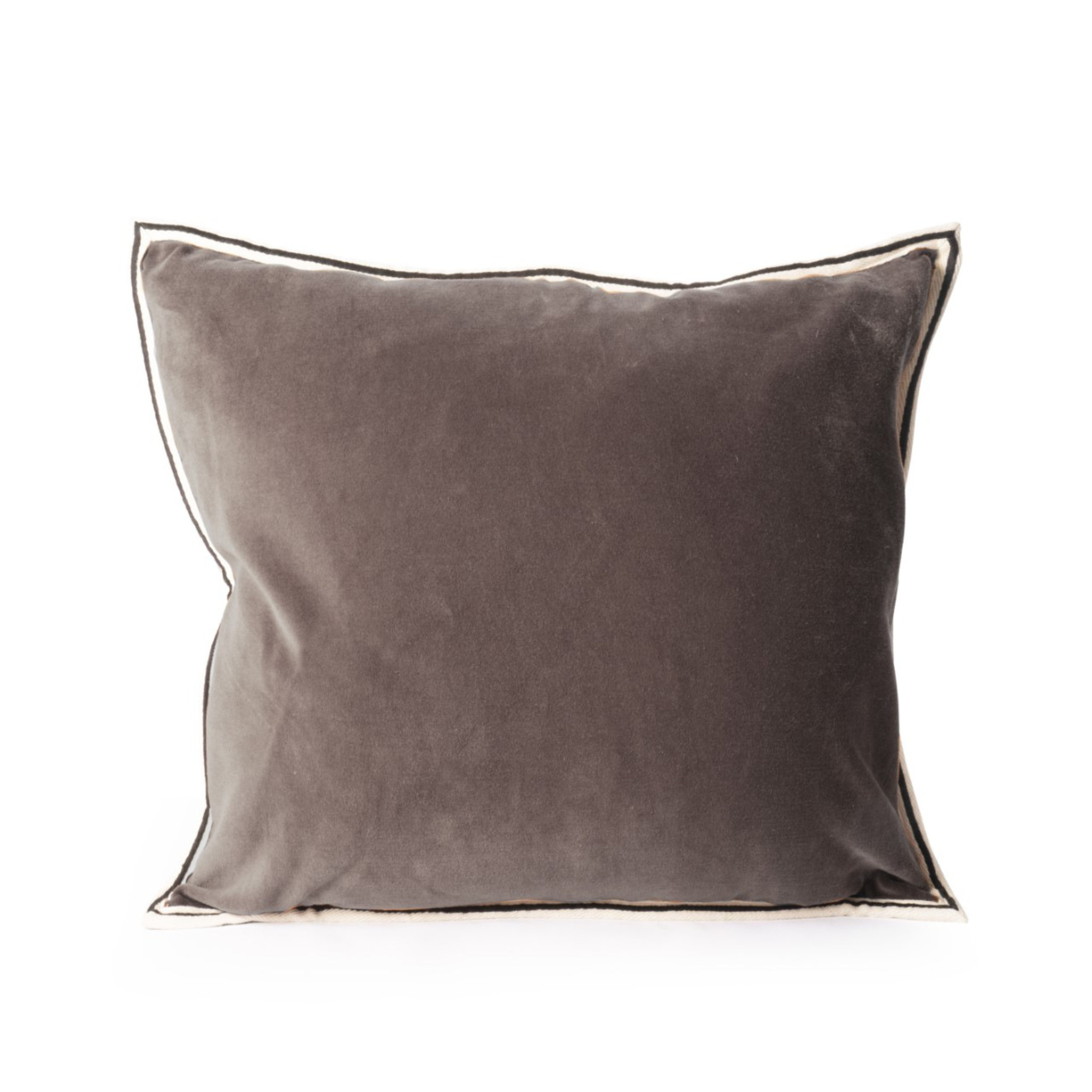 Kuddfodral Dusty Pink Striped Edge Velvet 50x50 cm, 50X50