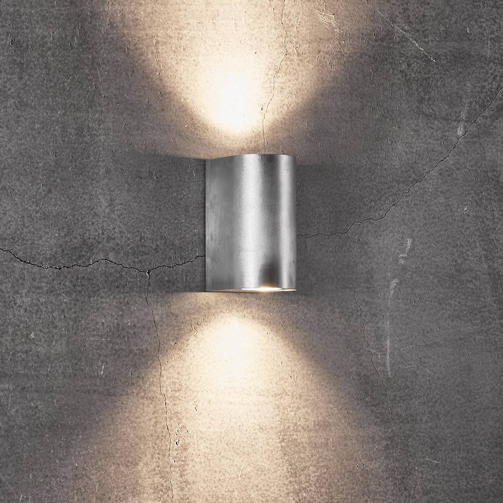 Utomhusvägglampa Canto Maxi 2, zink
