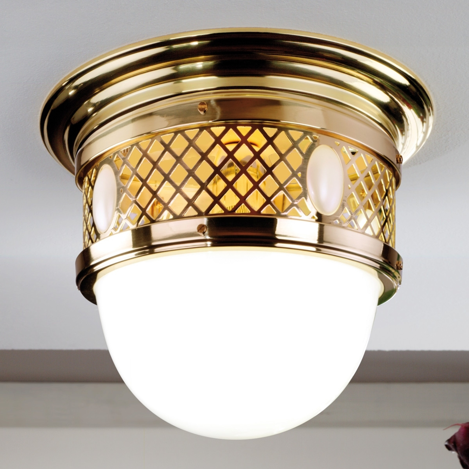 Mässing-taklampa ALT WIEN i jugendstil