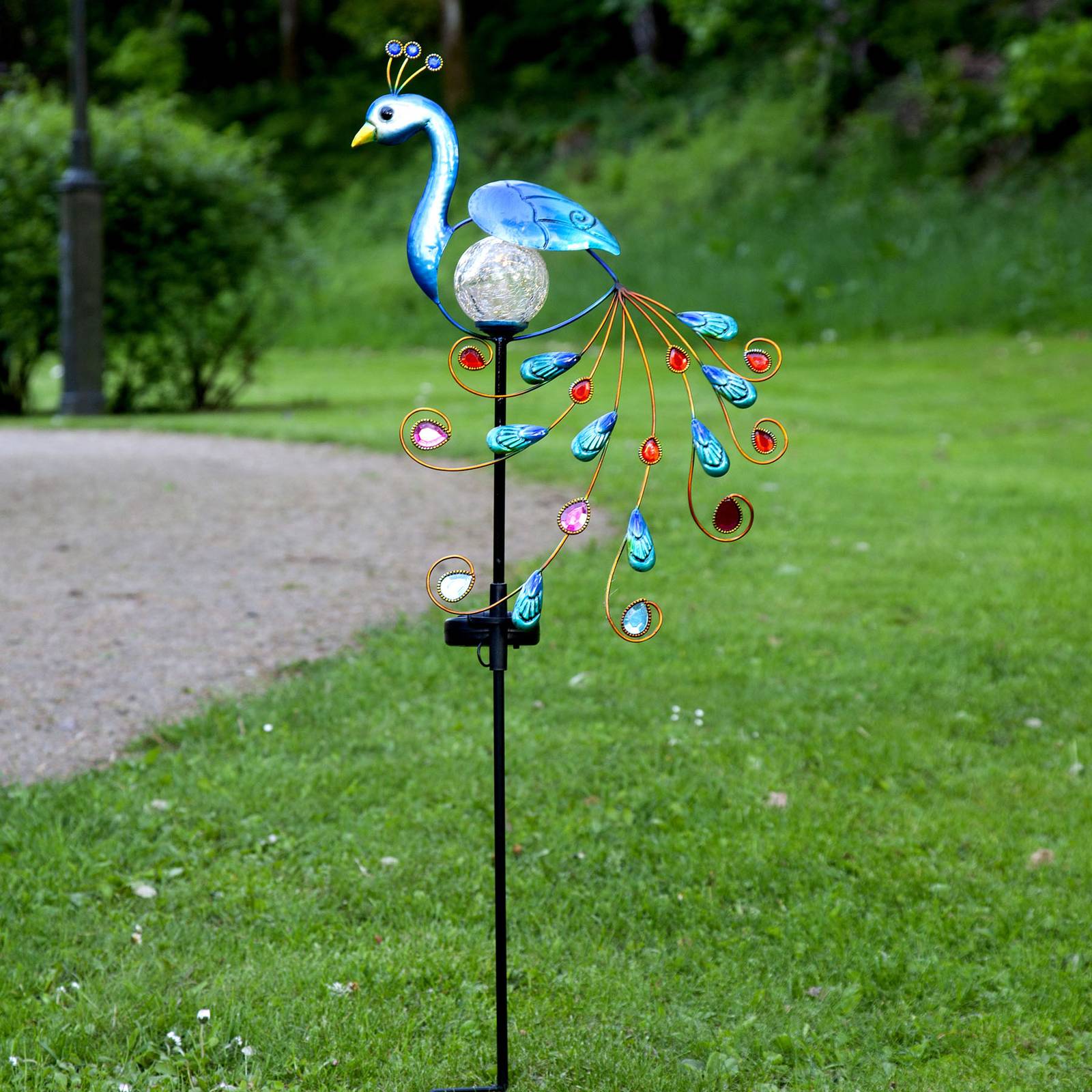 Soldriven LED-dekorationsbelysning Peacock påfågel