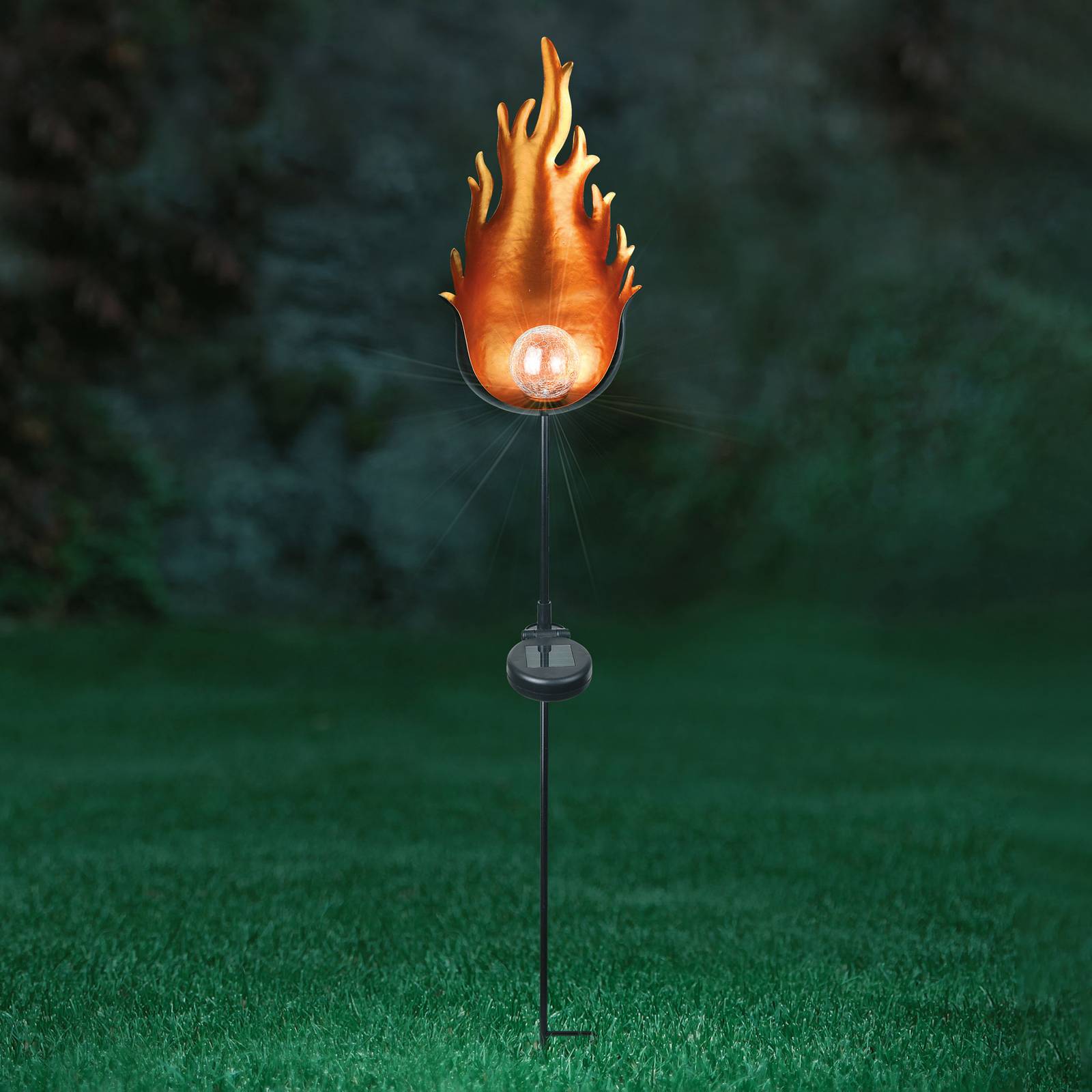 LED-solcellslampa 33472 med metallflamma