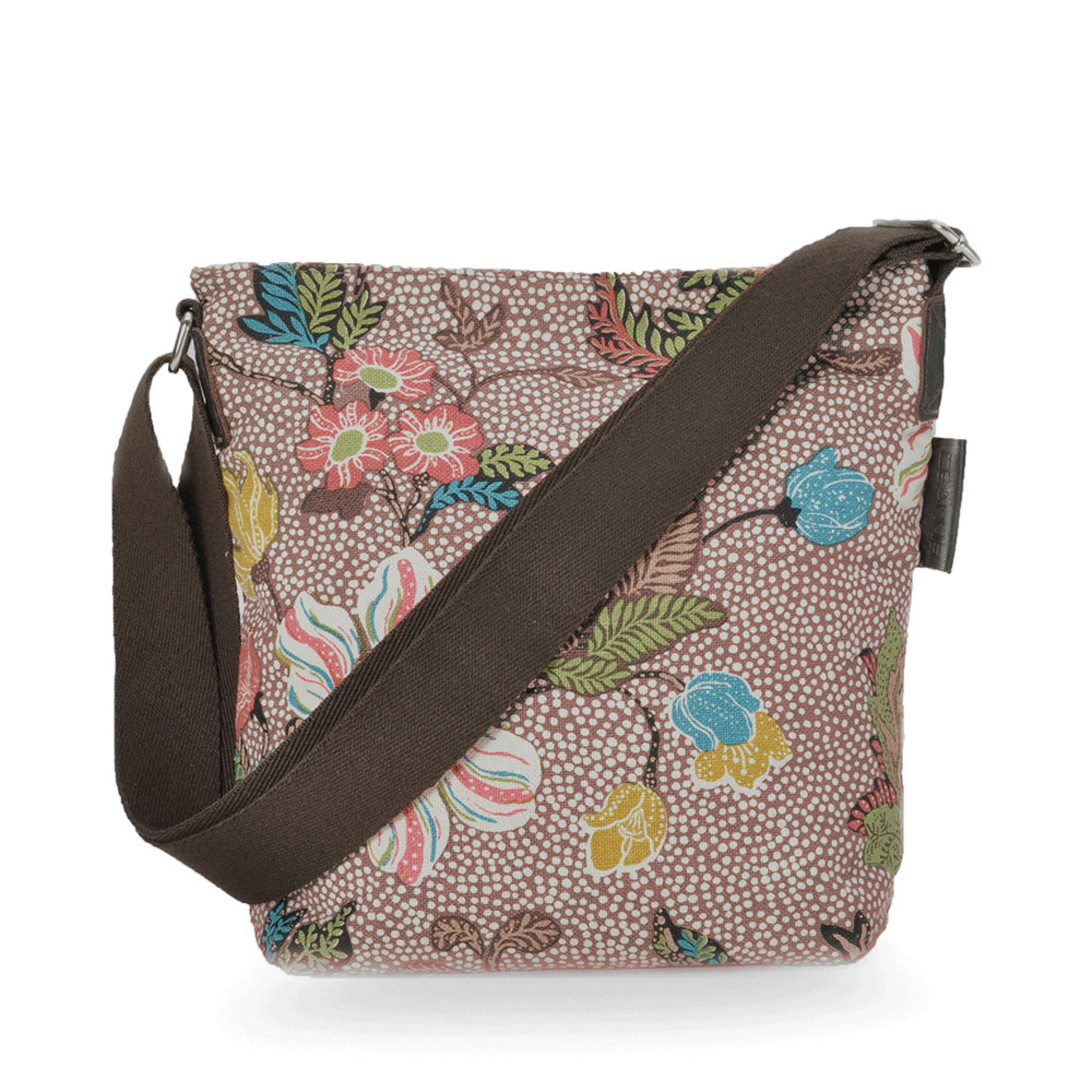 Small Shoulder Bag Persimmon Flower Linen