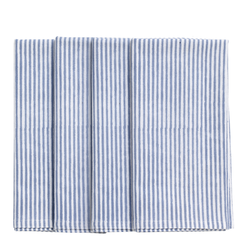 Chamois - Stripe Randig Servett 4-pack 50x50 cm Blåklint