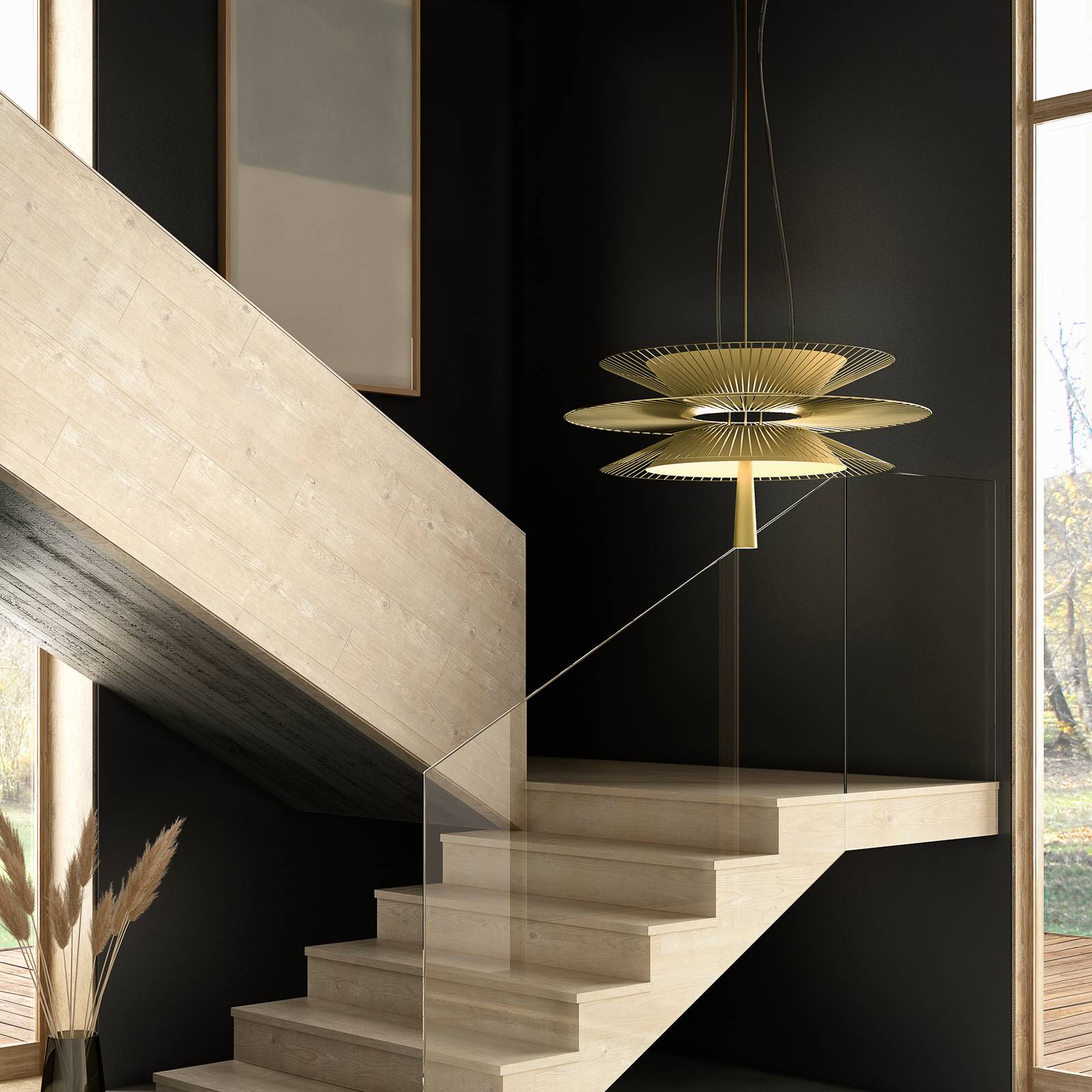 Forestier Gravity 2 hänglampa Ø 68 cm champagne