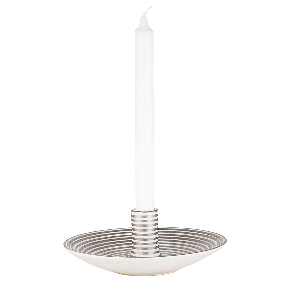 Paradisverkstaden - Linje Ljusfat 20 cm Vit/Silver