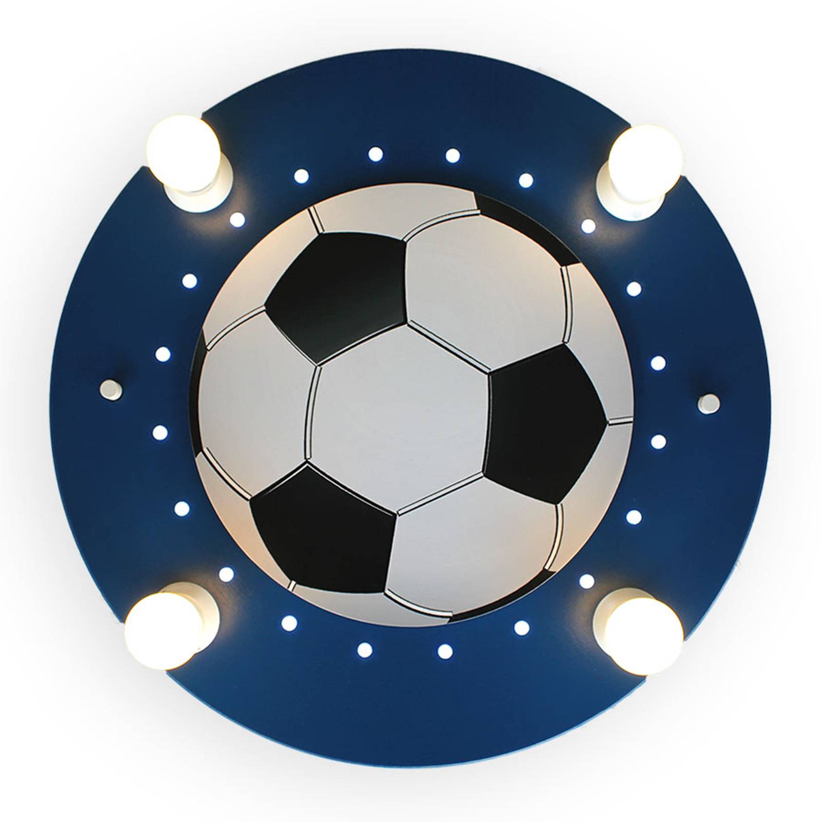 Taklampa Fotboll, 4 lampor mörkblå-vit