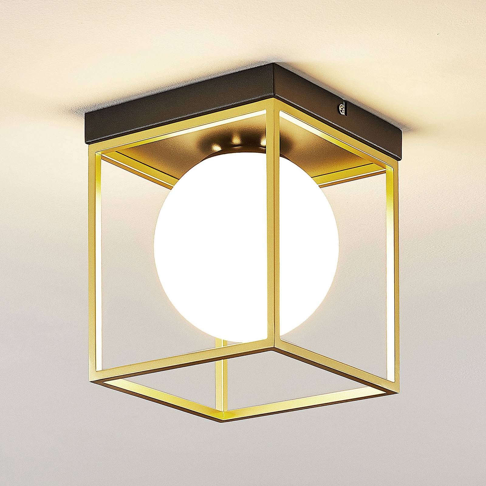 Taklampa Aloam med vit glaskula, 1 lampa