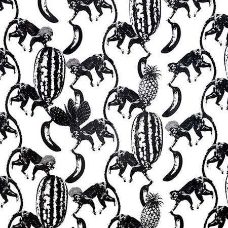 Funky monkey tyg – 1 m, Svart