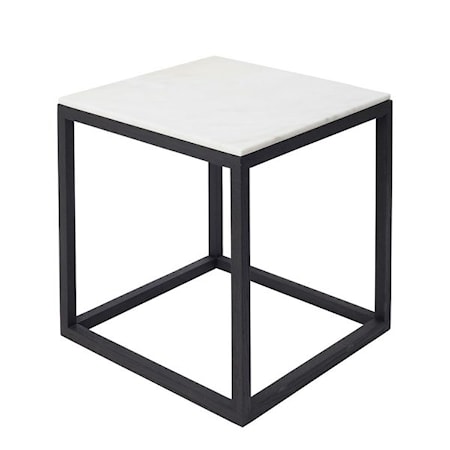 Cube Sidobord Small Marmor Svart