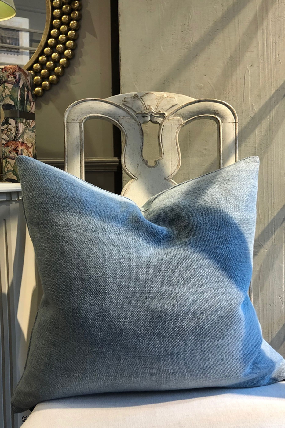 Kuddfodral Linne 50x50 blue gris