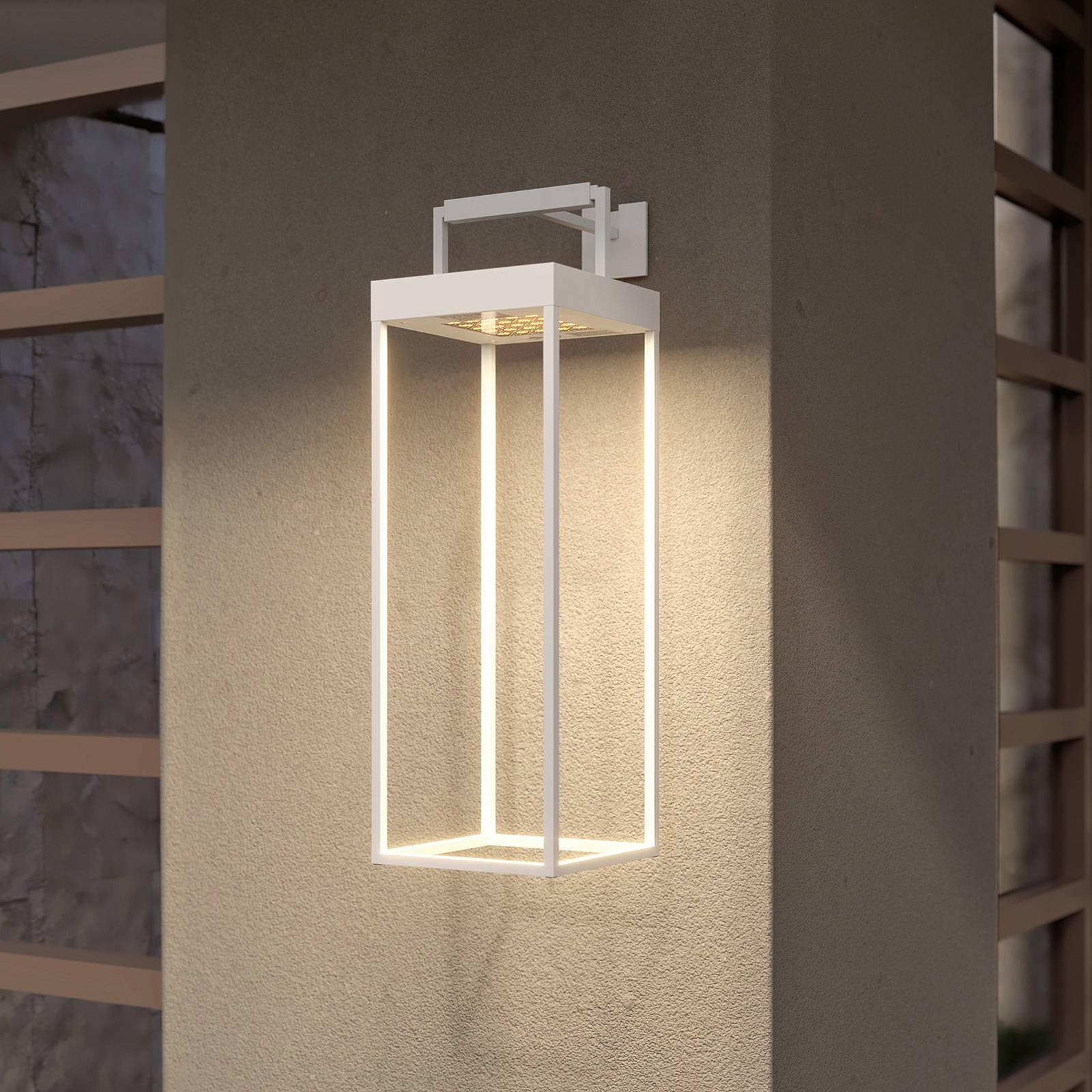Lucande Lynzy LED-solcellslampa, vit, 58,3 cm