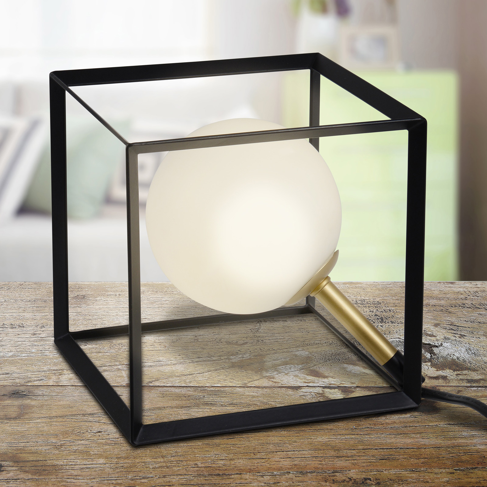 LED-bordslampa 3168922 i utmärkande kuboptik