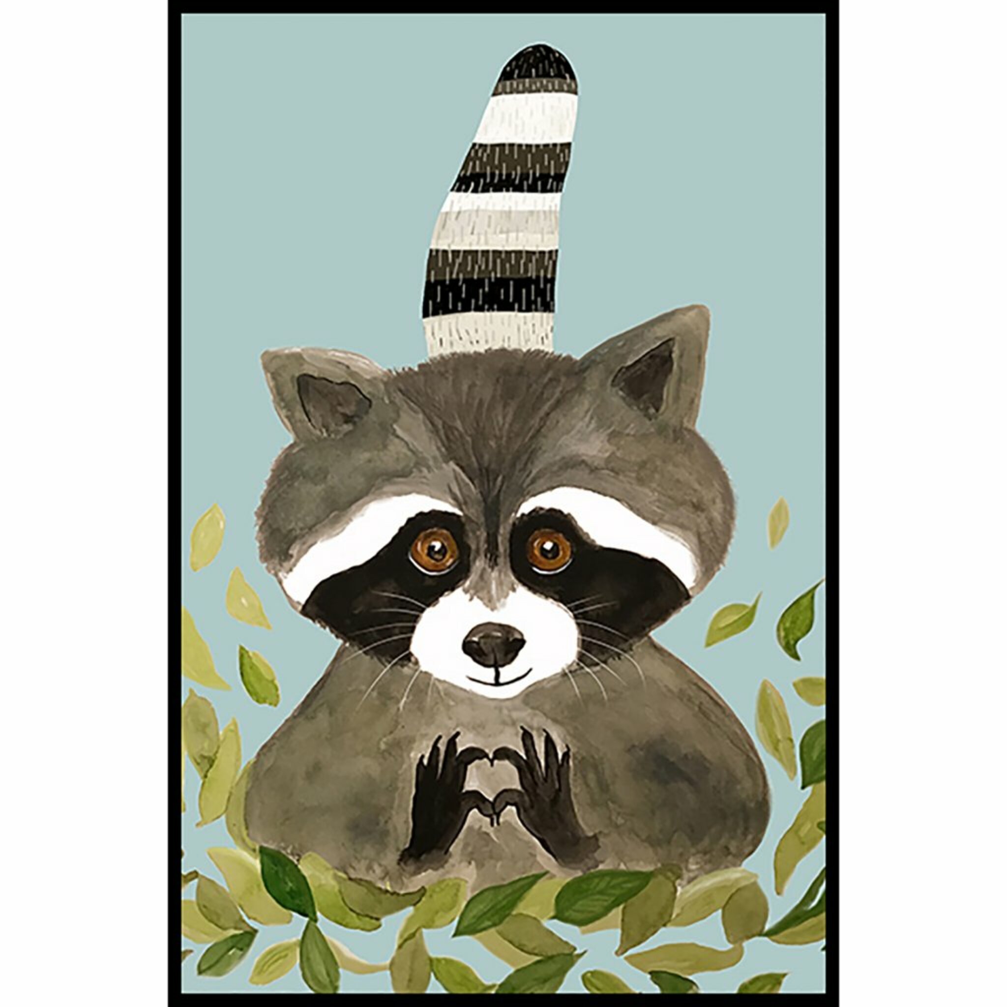 Racoon Heart Poster