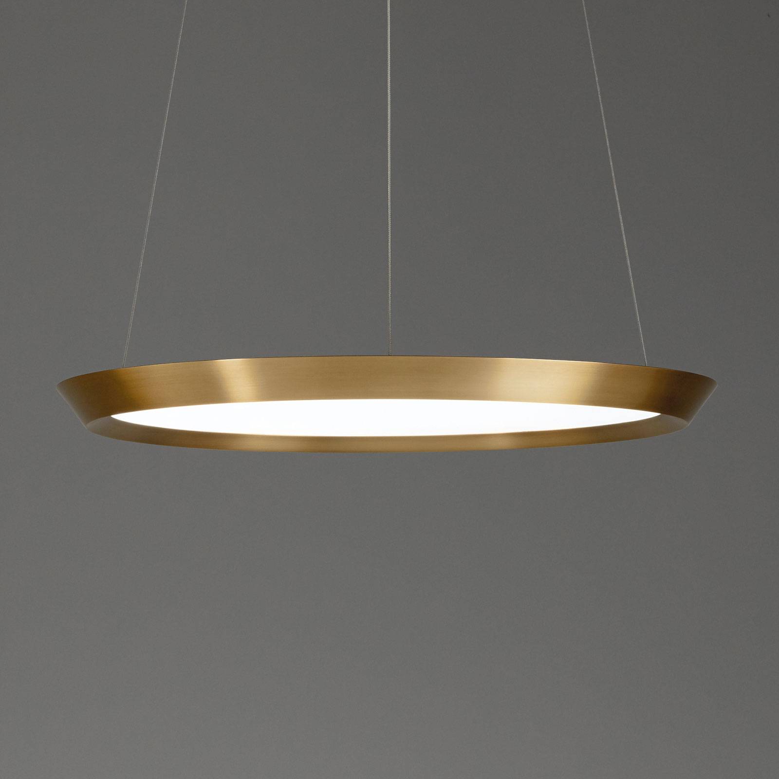 Grok Saturn LED-hänglampa mässing satin, Ø 60 cm