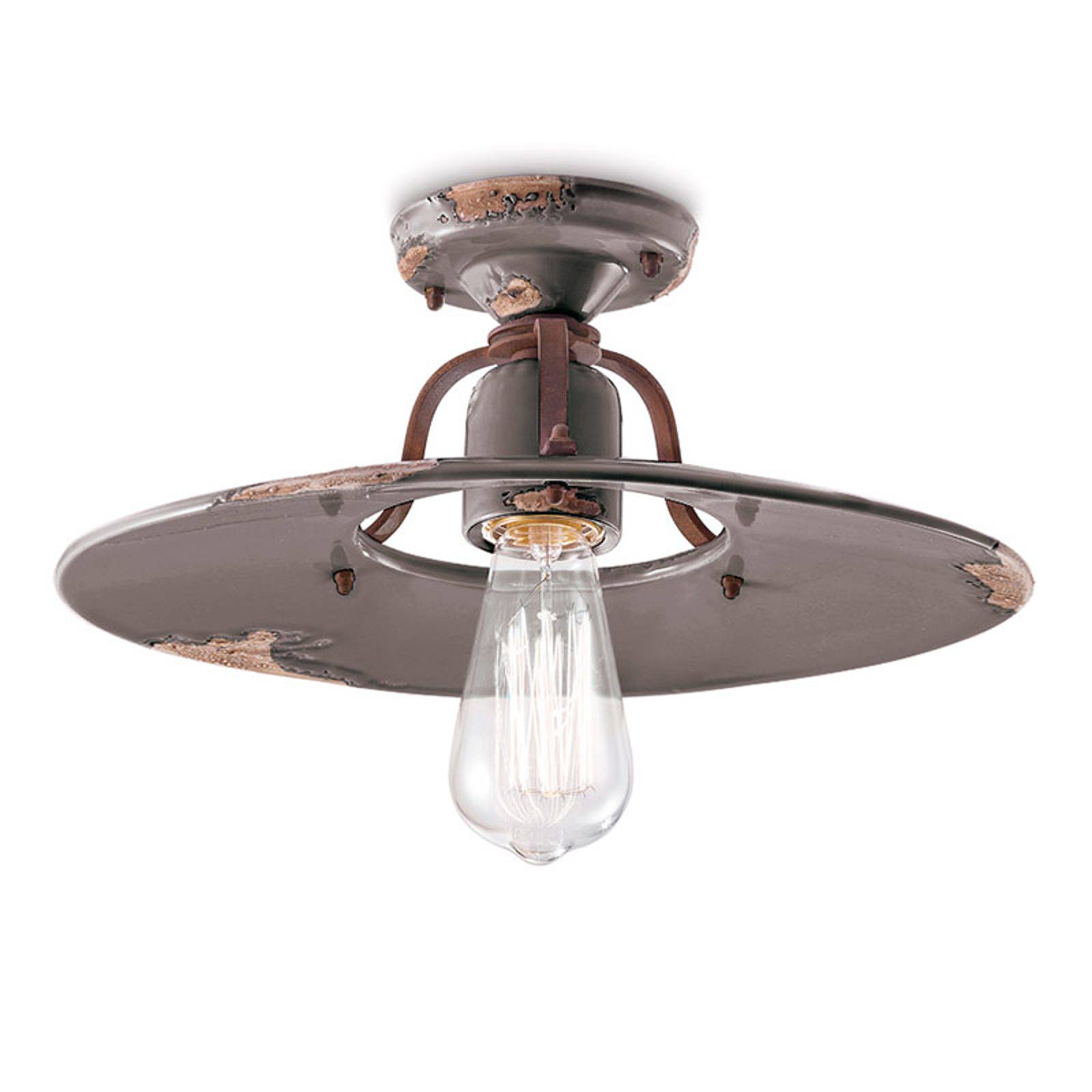 Vintage-taklampa C1445 i taupe 40 cm