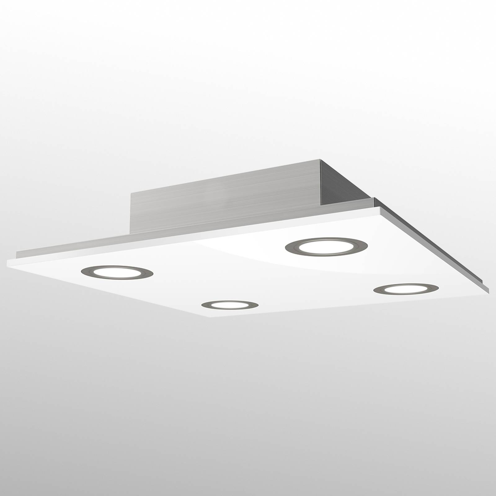 Kvadratisk LED-taklampa Pano, vit