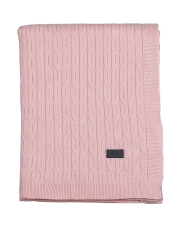 Kabelstickad Filt Rosa