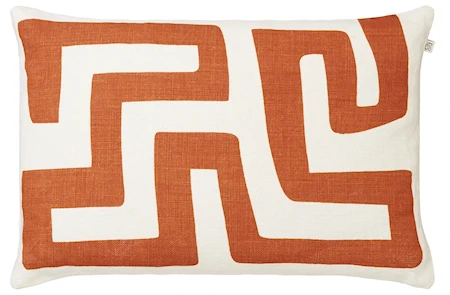 Nagra Kuddfodral 100%Linen Off White/Orange 40x60cm