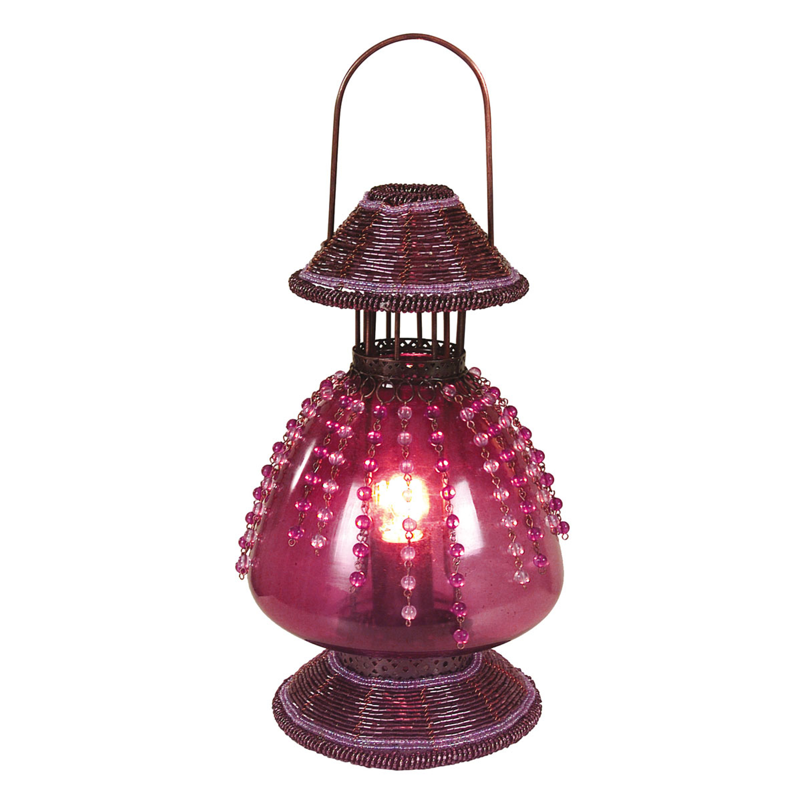 Bordslampa Perla som fotogenlampa lila