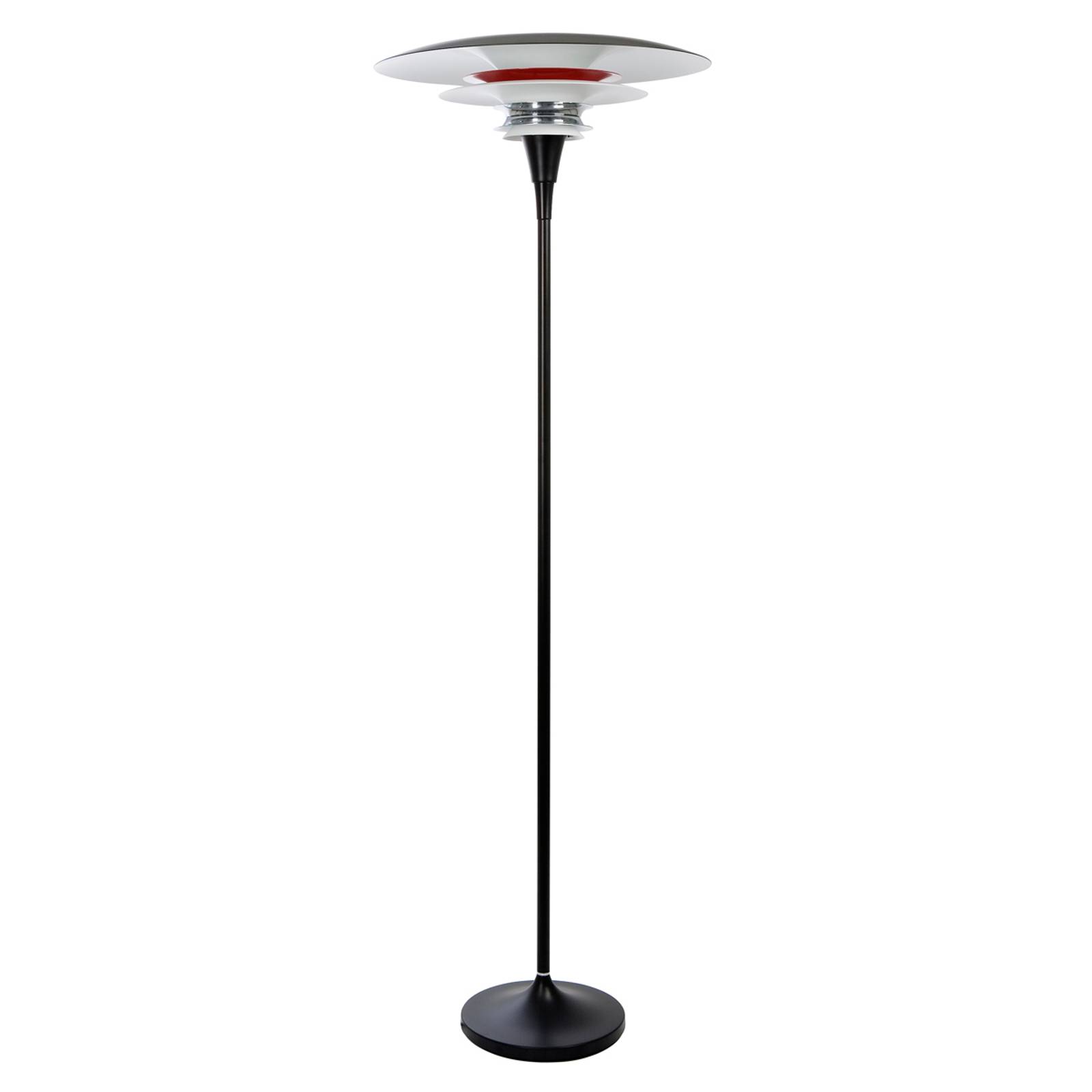 Integrerad dimmer - golvlampa Diablo svart röd
