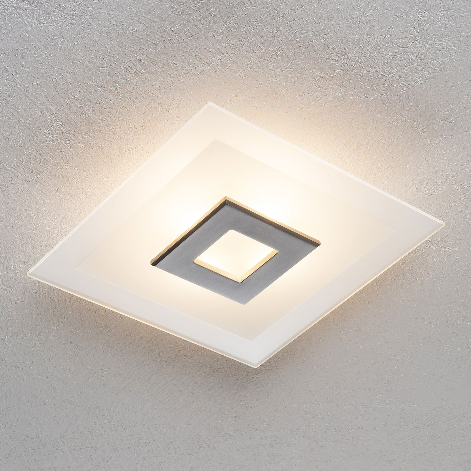 LED-taklampa Tian med glasskärm, 39 cm