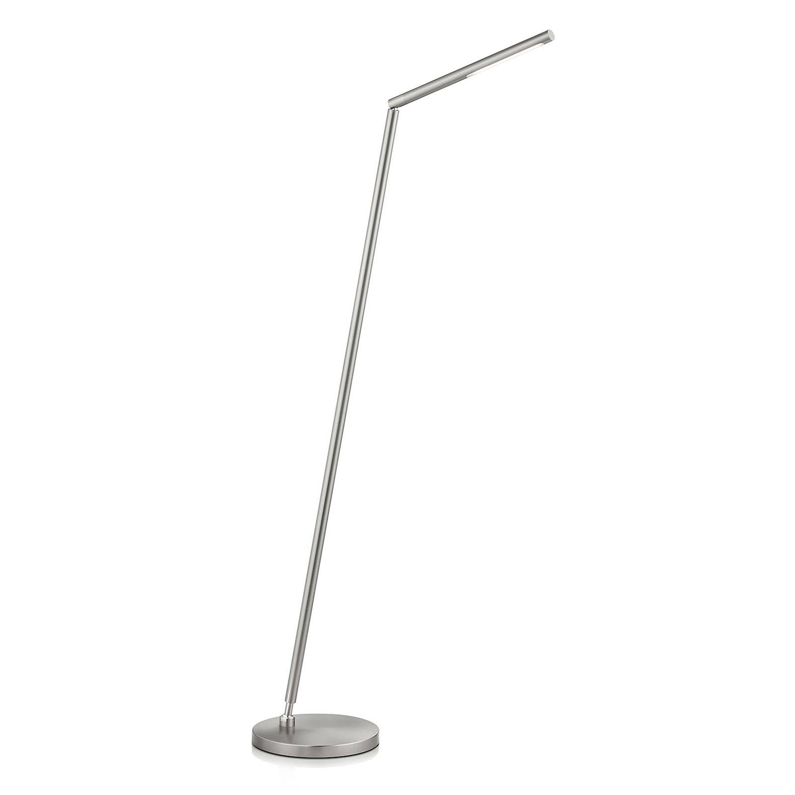 LED-golvlampa Dina-S nickel matt, geststyrning