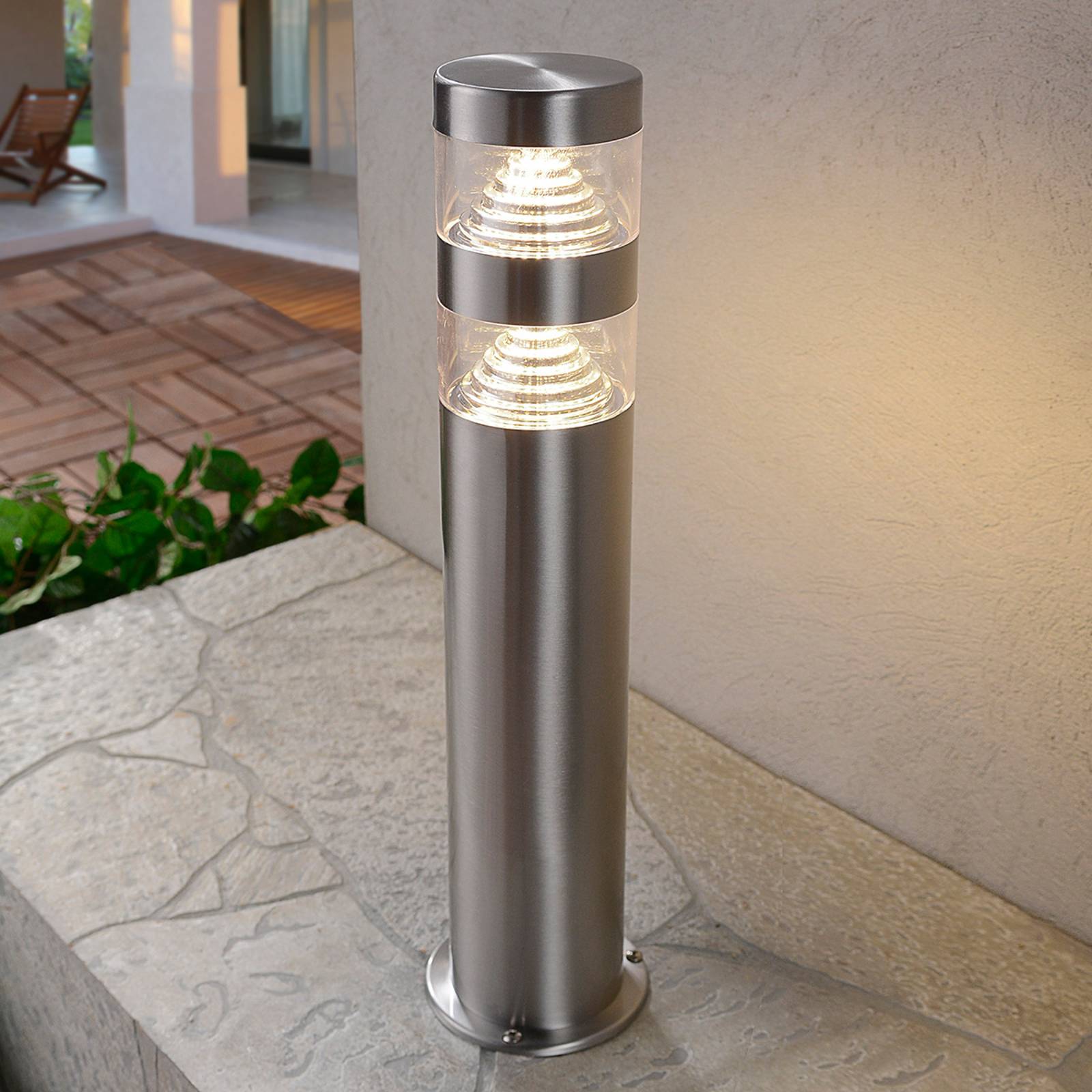 Golvlampa Lanea i rostfritt stål, LED 40cm
