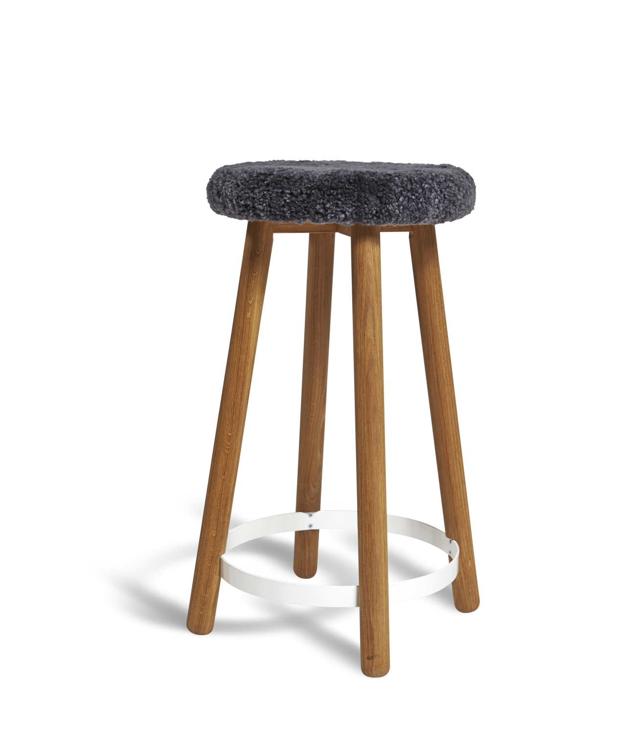 Barstol P1 75 cm ekben fårskinn, Mavis