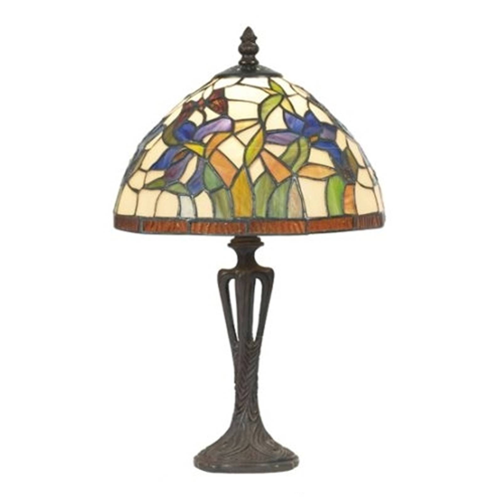 Diskret bordslampa ELANDA, tiffanystil 41 cm