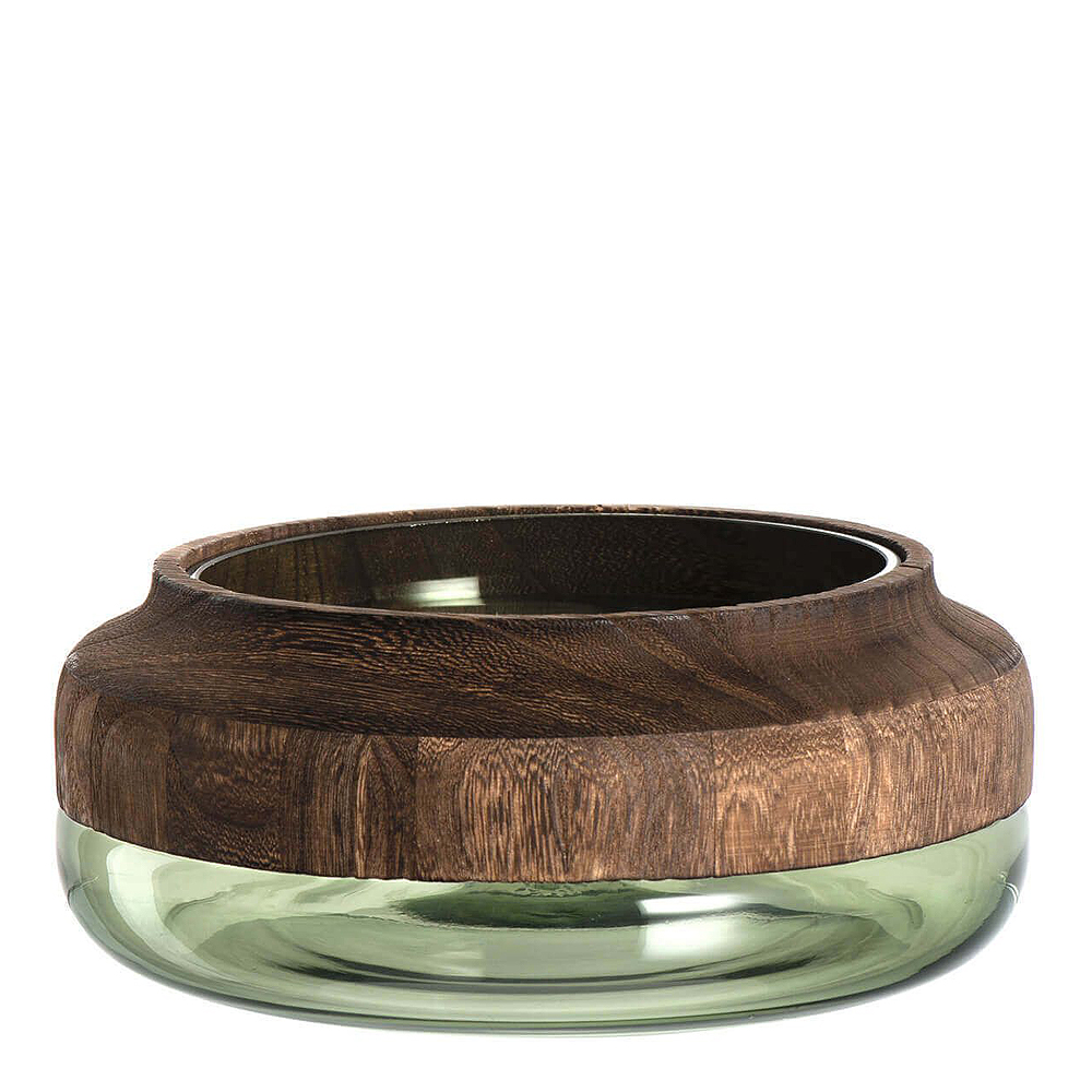 Leonardo - Colletto Skål Trä/Glas 25 cm Grön