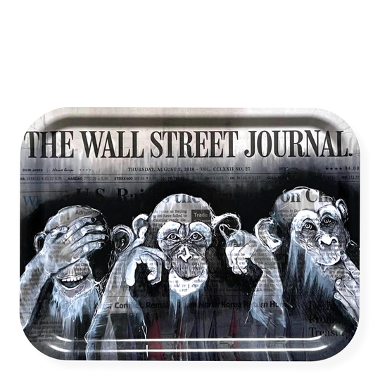 Lisa Törner Art - Bricka The Three Wise Monkeys 28x36 cm Svart