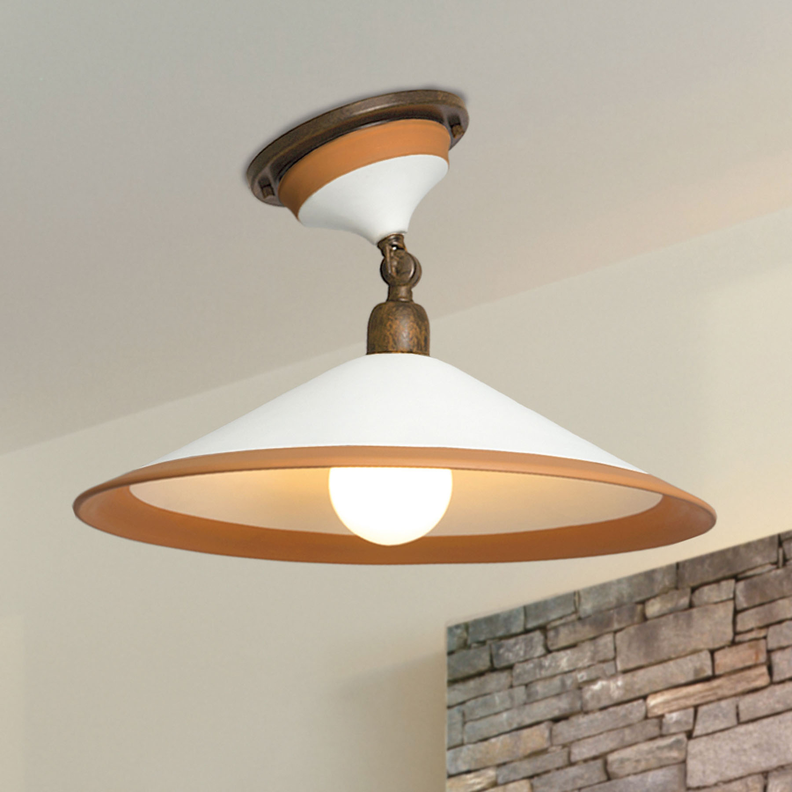 Taklampa 4560/PL41, brun, vit, ockra