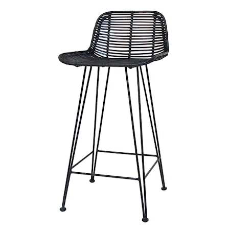 Rattan Barstol Svart
