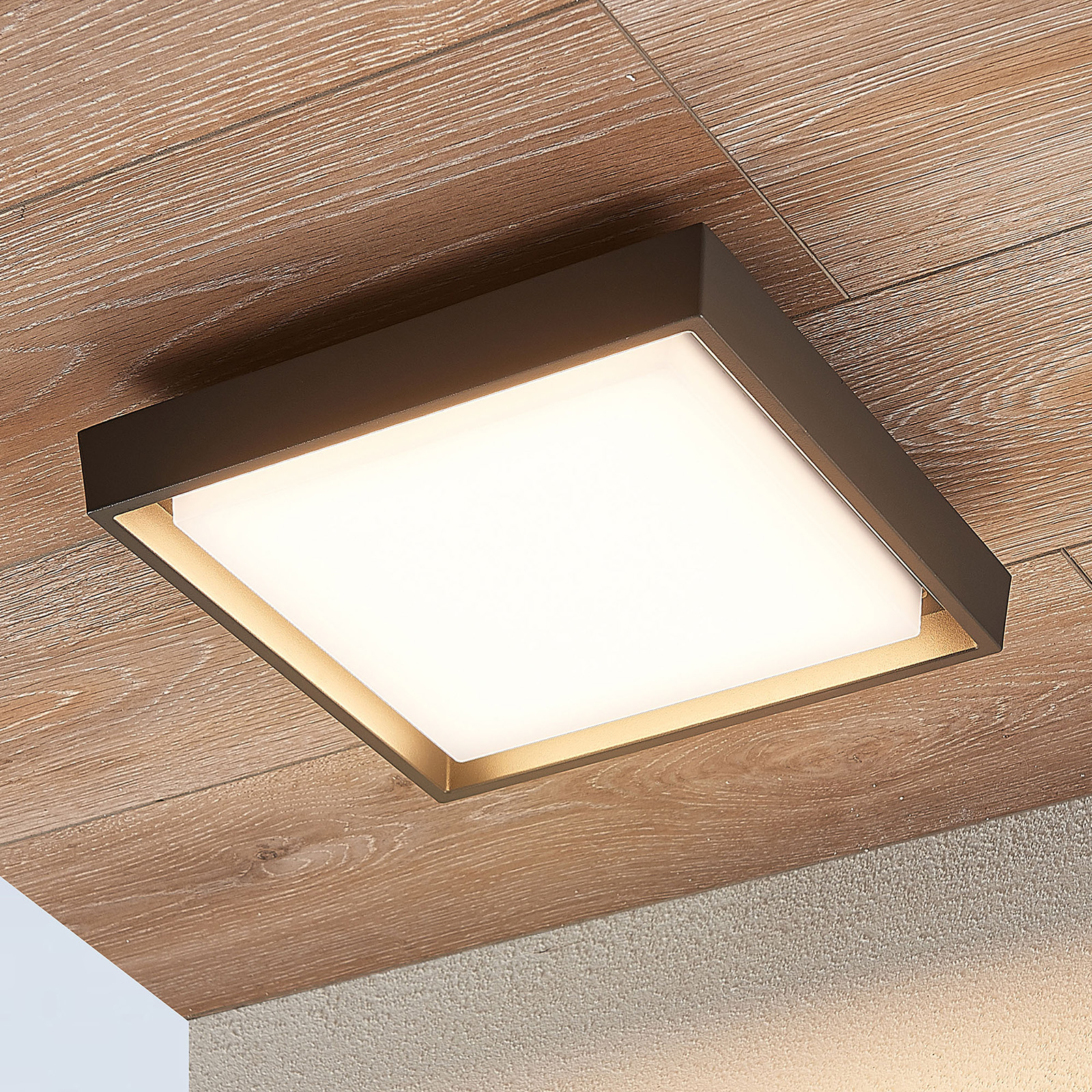 LED-utomhustaklampa Birta, kantig, 27 cm