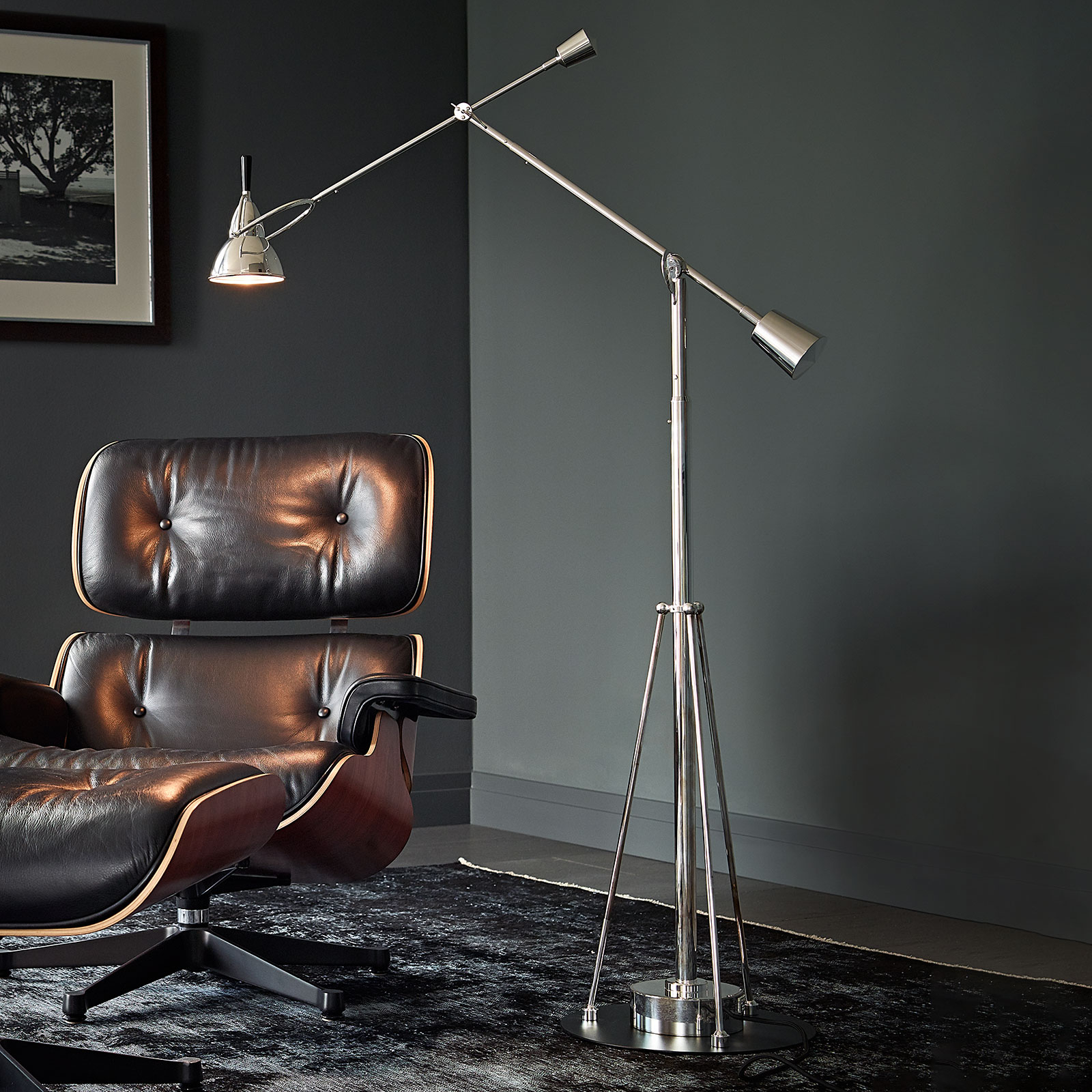 TECNOLUMEN Buquet golvlampa, försilvrad