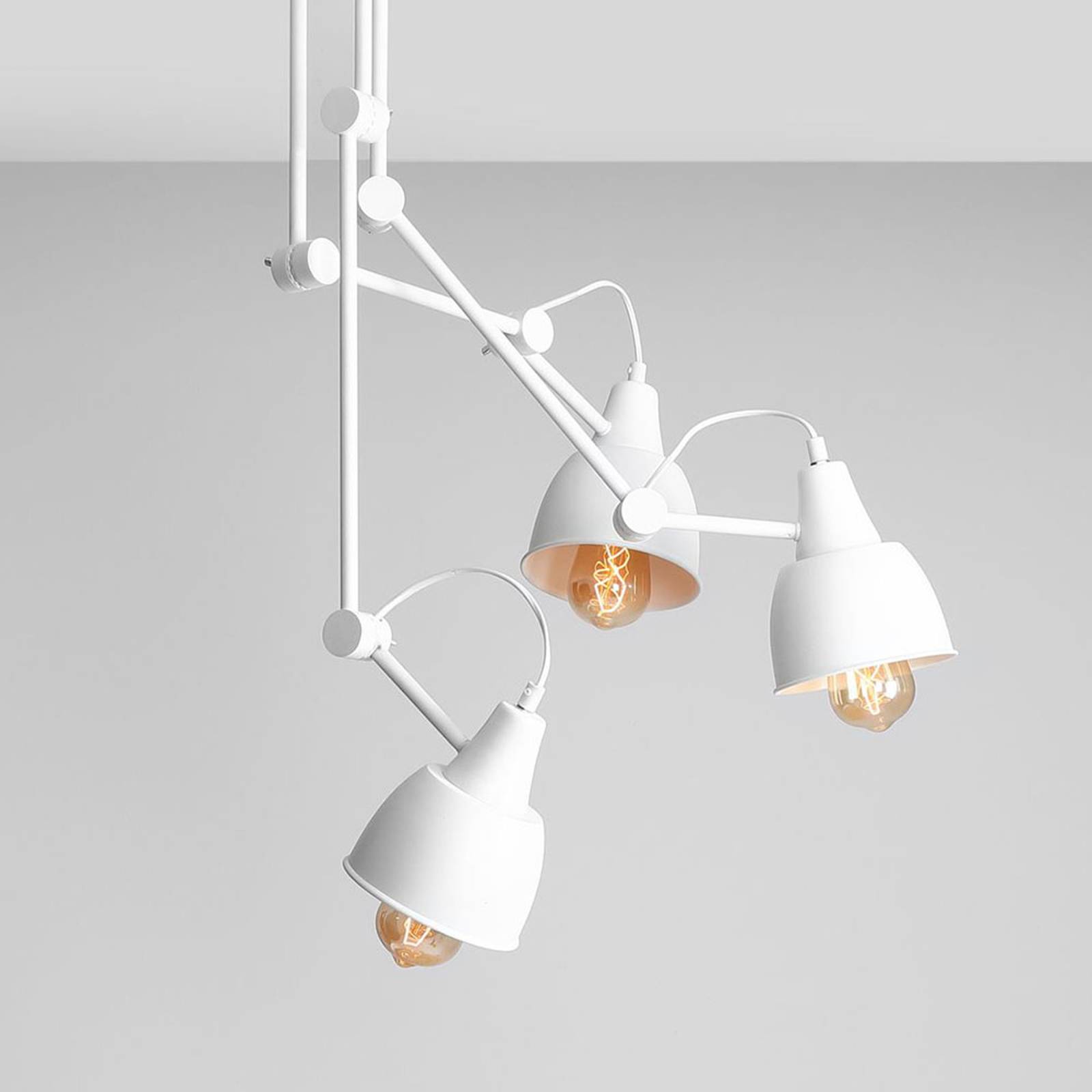 Taklampa 814, justerbar, 3 lampor, vit