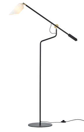 PLIVERRÉ Golvlampa Svart