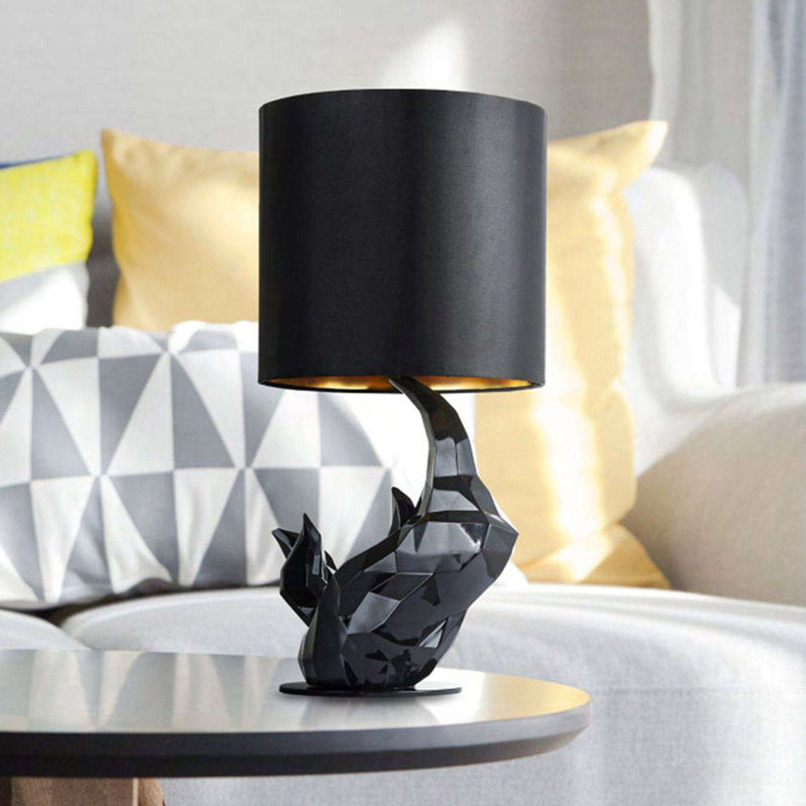 Bordslampa Näshörning svart