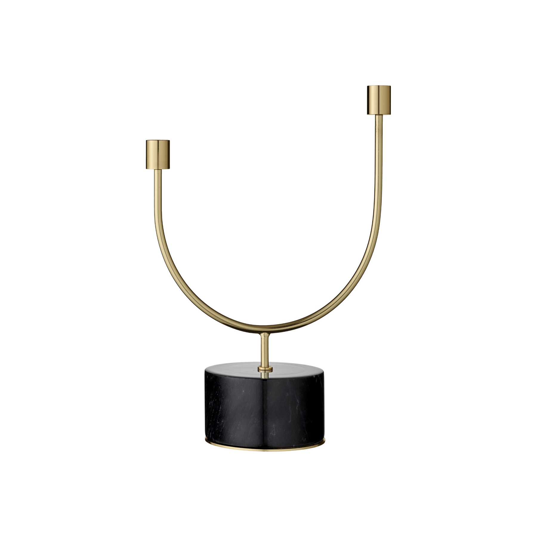 GRASIL ljusstake guld/ marmor, AYTM