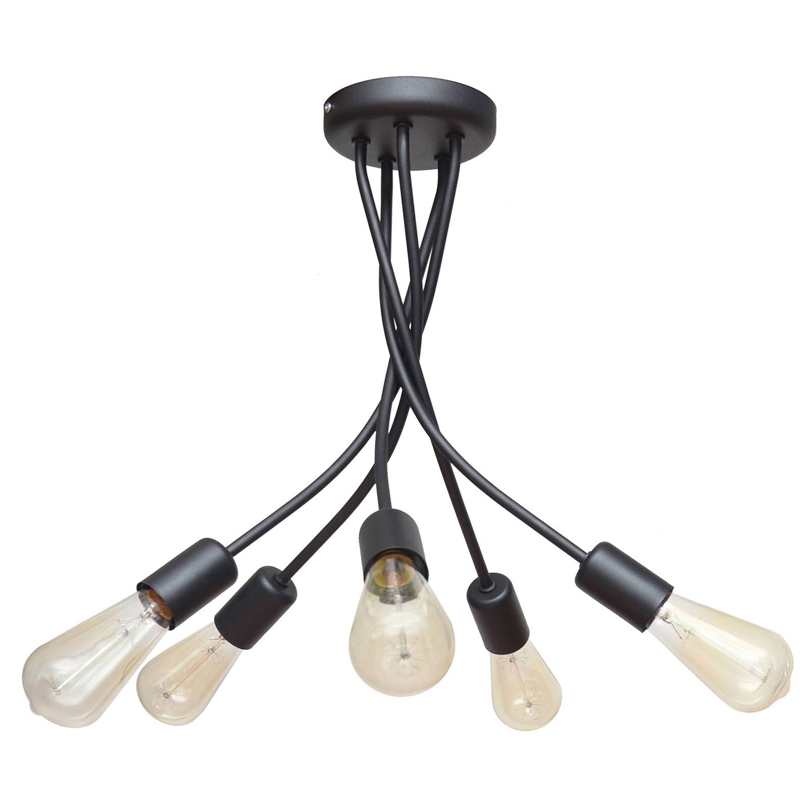 Taklampa Harvard 5 lampor svart